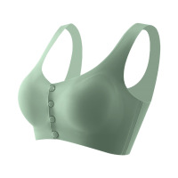 中老年人前扣式固定杯内衣妈妈背心式文胸收副乳中年妇女老人胸罩