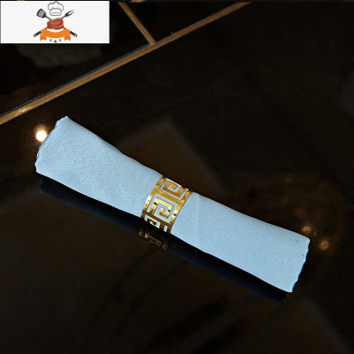 西餐餐具套装牛排刀叉勺餐盘子全套轻奢华家用欧式三件套酒杯 敬平 金色餐扣+餐巾