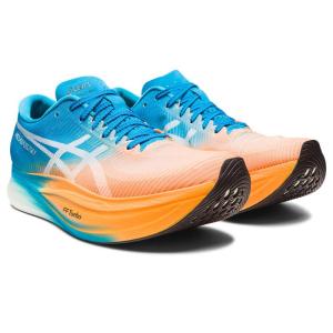亚瑟士(ASICS)专业竞速跑鞋男子顶级赛事训练橙蓝拼色轻量化缓震