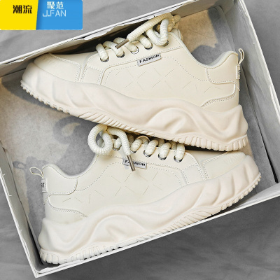 聚范男鞋2024新款夏季潮流百搭厚底休闲小白板鞋增高防滑潮鞋