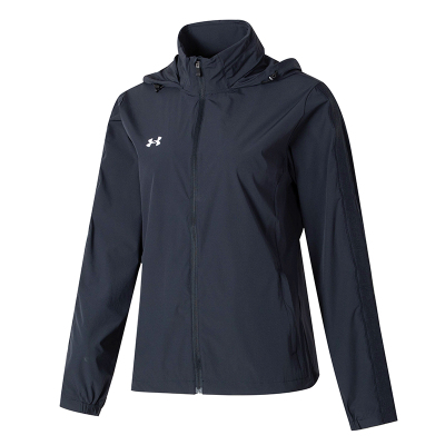 安德玛UA夹克女装新款跑步训练服连帽运动服宽松外套22500411-001 ZP