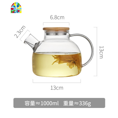 日式锤纹玻璃冷水壶耐热防爆凉水杯家用可高温凉白开水壶水具套装 FENGHOU 1L单壶+2杯+底座+蜡烛+茶盘凉水壶