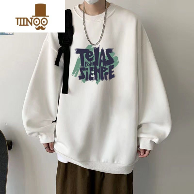 YANXU卫衣男秋季薄款ins美式复古宽松oversize休闲情侣上衣外套潮