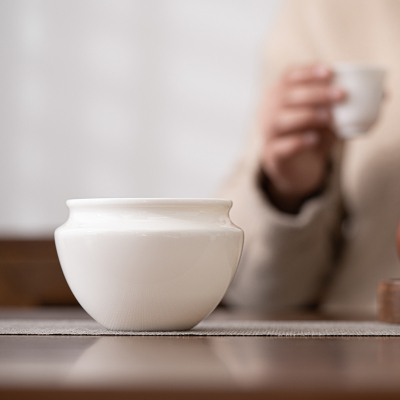 佳德美羊脂玉茶洗建水茶具配件茶渣缸杯洗禅意多功能茶道配件