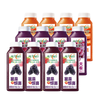 味全每日C果汁300ml*12瓶(桑葚+葡萄+胡萝卜汁各4瓶) 果汁含量100%冷藏果蔬饮品 冷链运输新鲜到家
