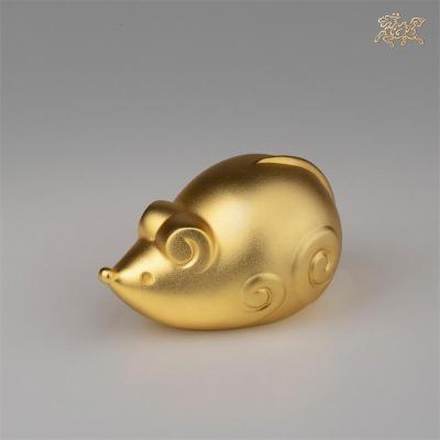 美帮汇全铜摆件《鼠年数钱(真金鎏镀)》家居饰品 铜工艺品