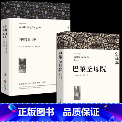 全2册 巴黎圣母院+呼啸山庄 [正版]363页完整版 呼啸山庄 艾米莉·勃朗特著 无删减原版原著全译本 中文版原著 初