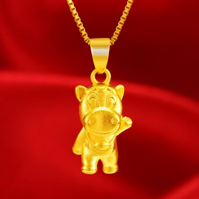 越南沙金十二生肖项链本命年仿真黄金吊坠金兔镀24k首饰久不掉色送女朋友老婆情人节七夕生日礼物