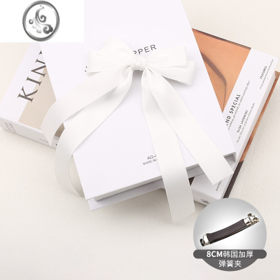 JiMi发饰ins少女边夹网红韩国发带飘带百搭后脑勺气质简约蝴蝶结发夹