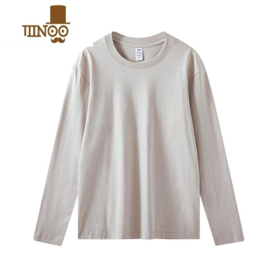 YANXU长袖t恤男美式纯色厚实上衣服宽松加肥加大打底衫女