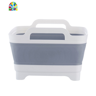 折叠式洗菜篮家用厨房水洗水果蔬菜篮子收纳筐塑料洗菜盆 FENGHOU 升级款(可切菜)