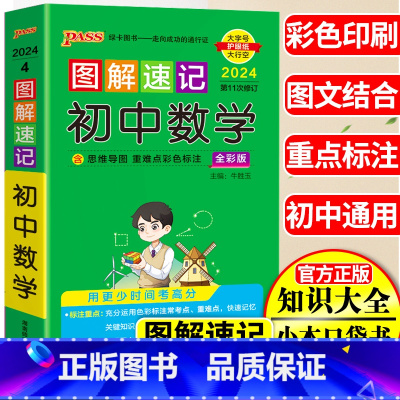 初中通用 [正版]2024图解速记初中数学 七年级八九年级初一初二初三中考数学复习资料知识大全初中数学同步教辅辅导书中考