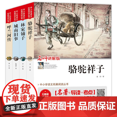 中学课外书(4册)骆驼祥子+林家铺子+城南旧事+呼兰河传 中小学语文拓展阅读丛书