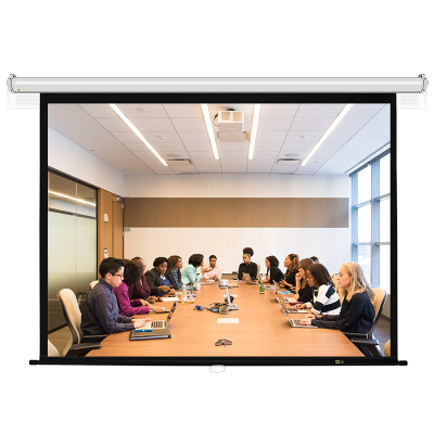 经科JK投影幕布YY2 100寸4:3手动自锁白塑幕投影机投影仪幕布