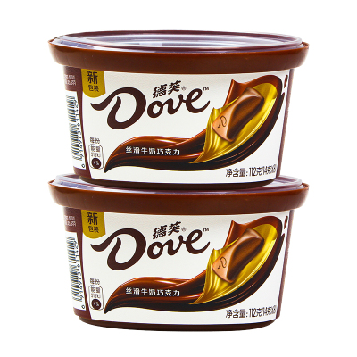 德芙(DOVE)巧克力碗装112g*2碗丝滑牛奶味网红小零食情人节520礼物