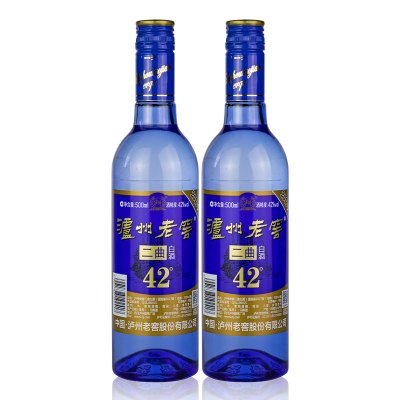 泸州老窖二曲42度蓝柔500ml*2瓶 浓香型白酒