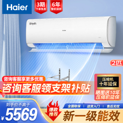 海尔空调(Haier)2匹挂机 雷神者2代 变频1级 健康自清洁 家用空调挂机KFR-50GW/22KEA81U1套机