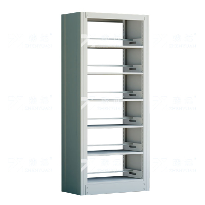 臻远 ZY4072611 钢制书架图书馆书架资料架 双面6层一列一组白色 1000*450*2000