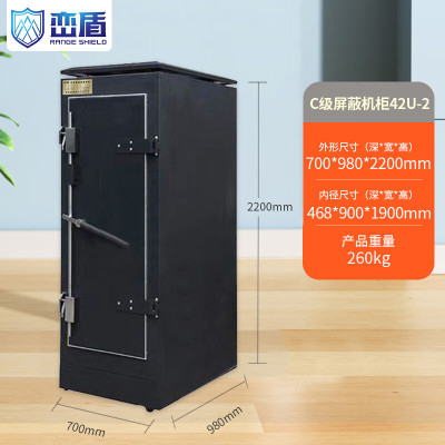 峦盾屏蔽柜42U-2 屏蔽机柜C级网络服务器电磁屏蔽柜保密屏蔽机柜 700*980*2200LD-004