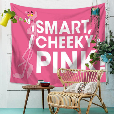 美帮汇粉红豹INS北欧芭蕉叶床头卧室客厅墙壁装饰挂毯墙挂布桌布背景布 图三 100高*150宽厘米