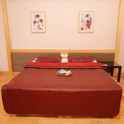 家柏饰(CORATED)夏季牛皮凉席头层水牛皮折叠1.8m床软席三件套彩席儿童牛皮席