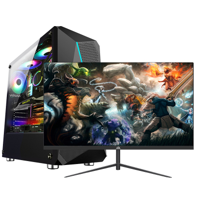  铭能 i9级八核E5 2660/RX550 4G独显/32G内存/512G SSD固态 台式机 组装电脑 台式电脑 高效家用办公电脑主机 商务学生学习电脑游戏电脑台式+27英寸全套