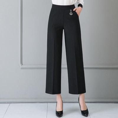迪鲁奥(DILUAO)轻奢品质妈妈裤子中老年人秋装女休闲针织裤春秋款外搭松紧腰2021条纹新款