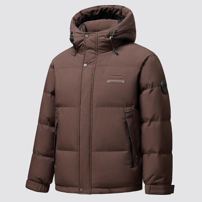 冬季新款白鸭绒羽绒服男士时尚休闲连帽防寒保暖加厚羽绒外套男装