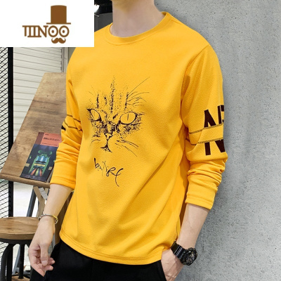 YANXU长袖t恤男2023秋季新款潮流ins卫衣打底衫韩版上衣服修身男装秋装