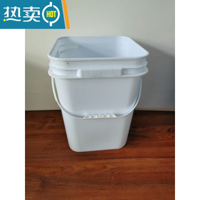 敬平正方形塑料包装家用水桶涂料乳胶漆狗粮桶胶水桶带盖加厚 20升20公斤正方形白色无盖