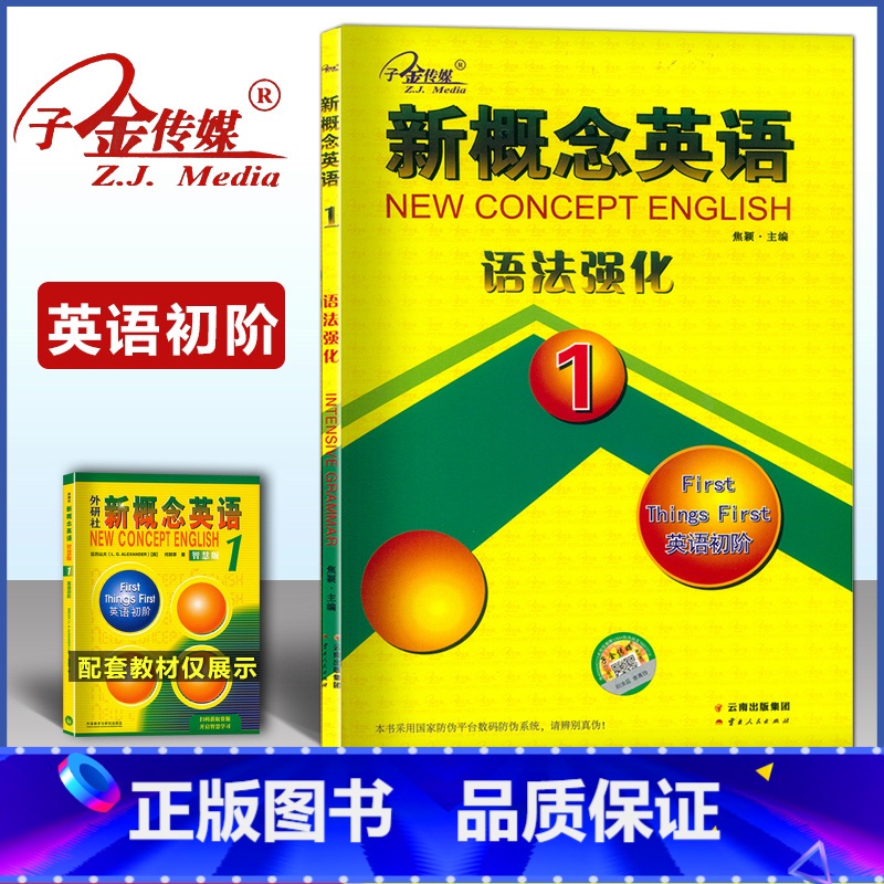 新概念英语 1 语法强化 [正版]子金传媒新概念英语语法强化1第一册新概念1同步语法强化训练新概念英语1语法强化练习讲解