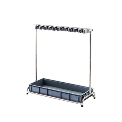 翌嘉 YJ4122149 不锈钢拖把架可移动扫把架落地式拖把架 10挂12钩 带接水盆