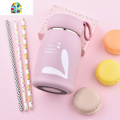 304不锈钢可爱女士小巧保温杯刻字便携学生卡通水杯定制logo儿童 FENGHOU 咖色+杯刷320ml刻字不明显