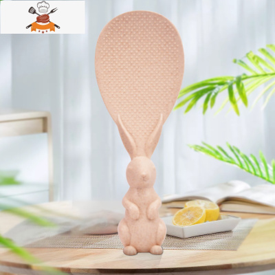 敬平小麦秸秆餐具创意日式可爱小饭勺不粘米饭勺卡通可立式饭铲家用铲