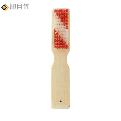 旭目竹 家用鞋刷加长柄木质刷子颜色随机 长21.5cm 个