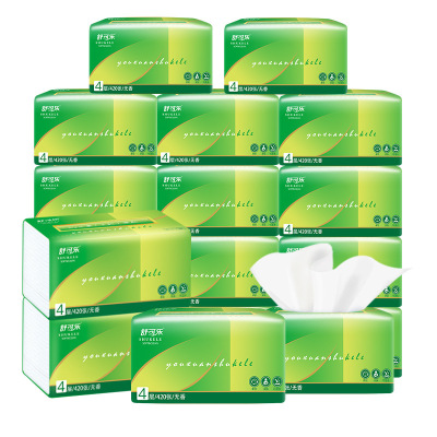 舒可乐抽纸餐巾纸擦手纸单包420张大包家庭实惠装卫生纸巾1包