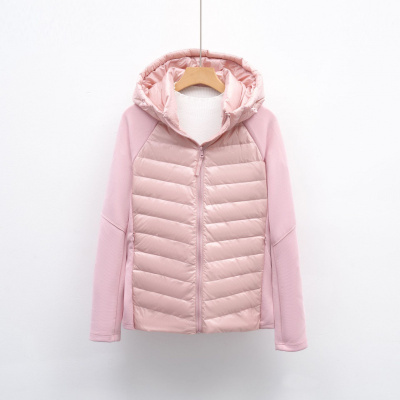 新秋冬新款轻薄羽绒服女简约休闲连帽户外运动跑步健身上衣