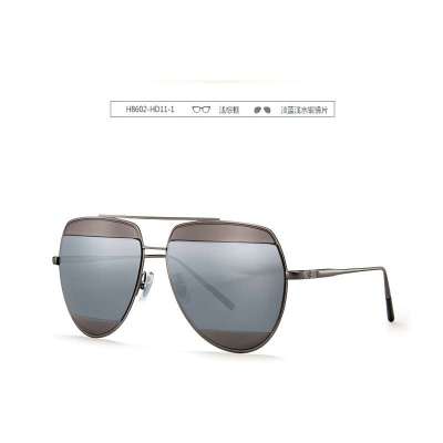 海伦凯勒太阳镜经典飞行员款太阳镜墨镜男女情侣搭配太阳镜H8602G H8602HD11-1浅棕框淡蓝浅水银片