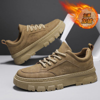 冬季新款马丁靴男百搭复古休闲鞋运动厚底工作鞋加绒板鞋男