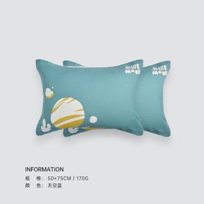 三利枕巾纯棉一对装纱布欧式单人防滑不脱落枕头巾