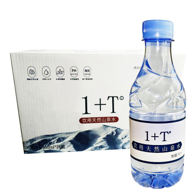 1+T 饮用天然山泉水 350ml*24瓶/箱