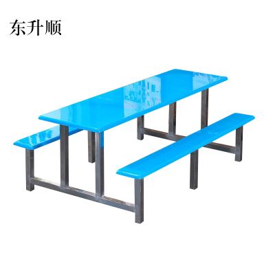 东升顺不锈钢餐桌连体餐桌椅组合学校食堂员工小吃店快餐桌椅