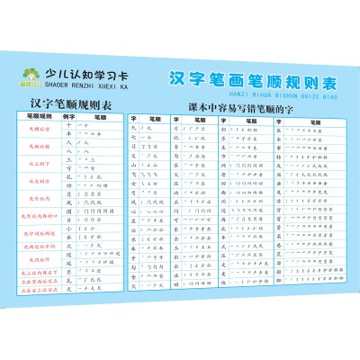 [M]少儿认知学习卡 汉字笔画笔顺规则表-9787540159863