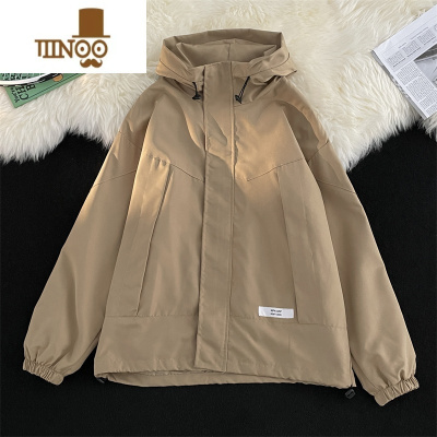 YANXU日系冲锋衣外套男生新款潮牌痞帅上衣服连帽户外防水风衣夹克