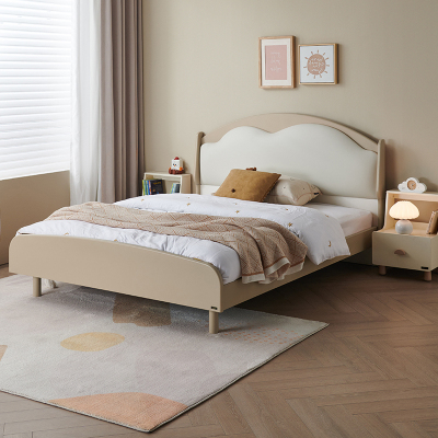 全友家居儿童云朵软包床男女孩卧室实木脚单人床青少年