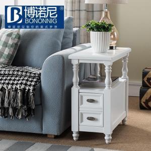 森美人美式实木边几角几电话几客厅沙发边桌边柜移动电脑桌小茶几夹缝桌