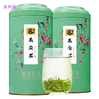 源御露(Yuan Yu Lu)毛尖茶叶绿茶新茶雨前嫩芽春茶烘青绿茶散装罐装浓香型 龙 芳华浅绿大
