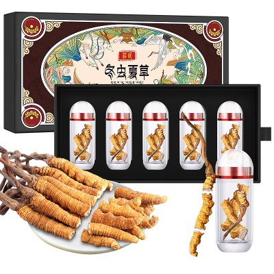 庄民 冬虫夏草冻干断草礼盒5g装 无空草调理煲汤材料长辈营养品滋补礼盒冻干断草官方正品