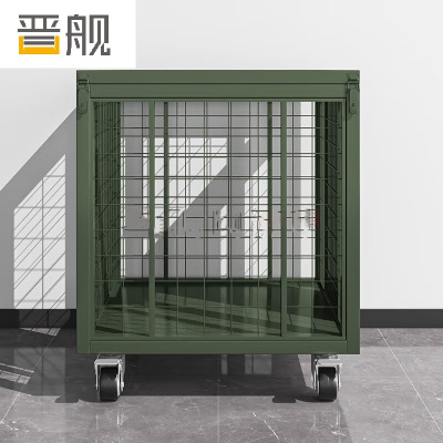 晋舰金属移动网箱仓储笼应急物资周转箱野营装备箱带网带轮子900*900*900mm(无拉手)