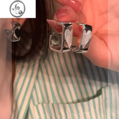 JiMi法式轻奢气质爱心耳夹女2023新款甜酷设计高级感无耳洞不规则耳饰